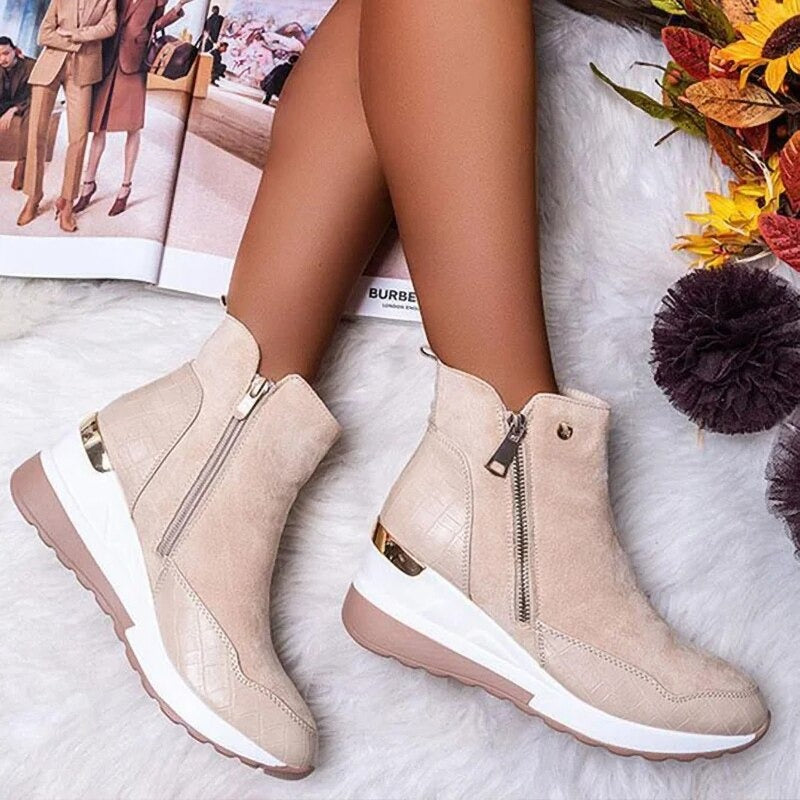 Casual Ankle Boots with Zipper and Heel for Women | Great for Casual Days