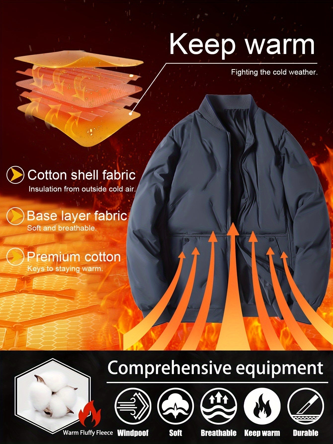 Baseball Collar Zip Up Solid Fleece With Pockets Winter Jacket For Men | Ideal for Winter
