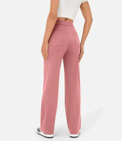 Women's - Women's High Waist Trousers - Casual - Timeless Style - Everyday Wear