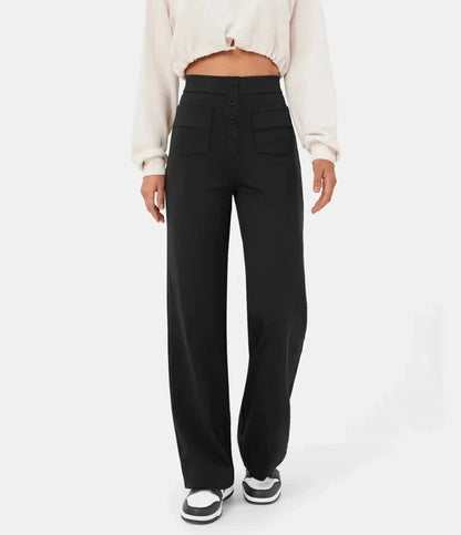 Women's - Women's High Waist Trousers - Casual - Timeless Style - Everyday Wear