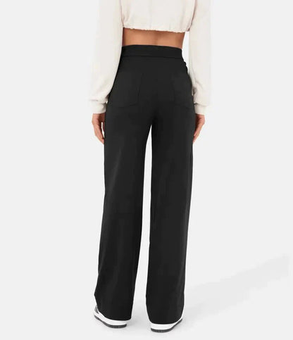Women's - Women's High Waist Trousers - Casual - Timeless Style - Everyday Wear