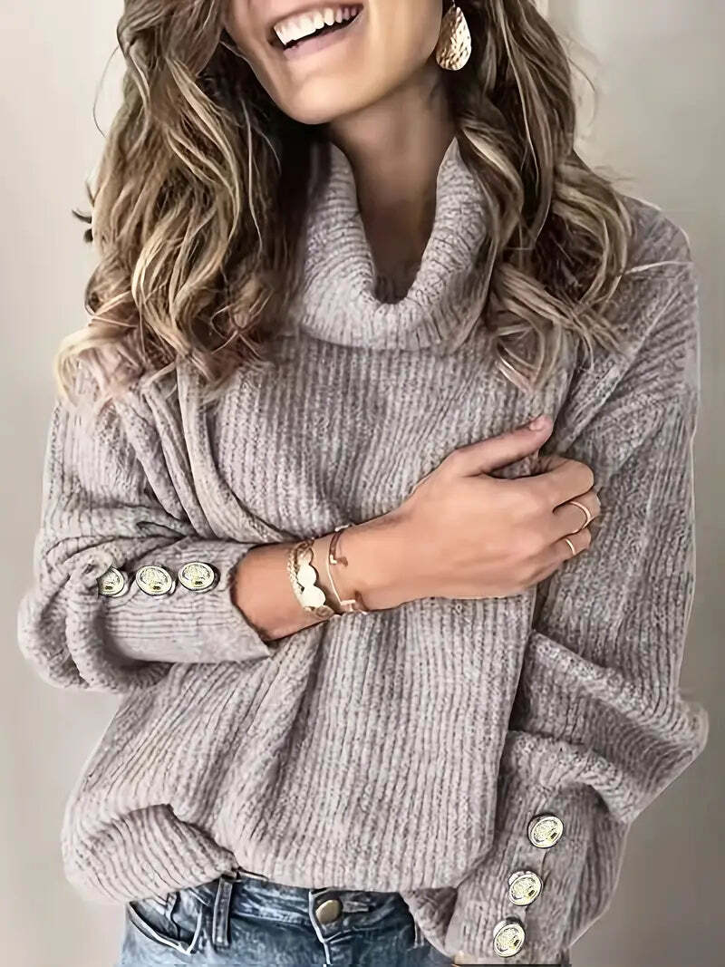 Casual Black Cotton Turtleneck Sweater for Women | Great for Casual Days