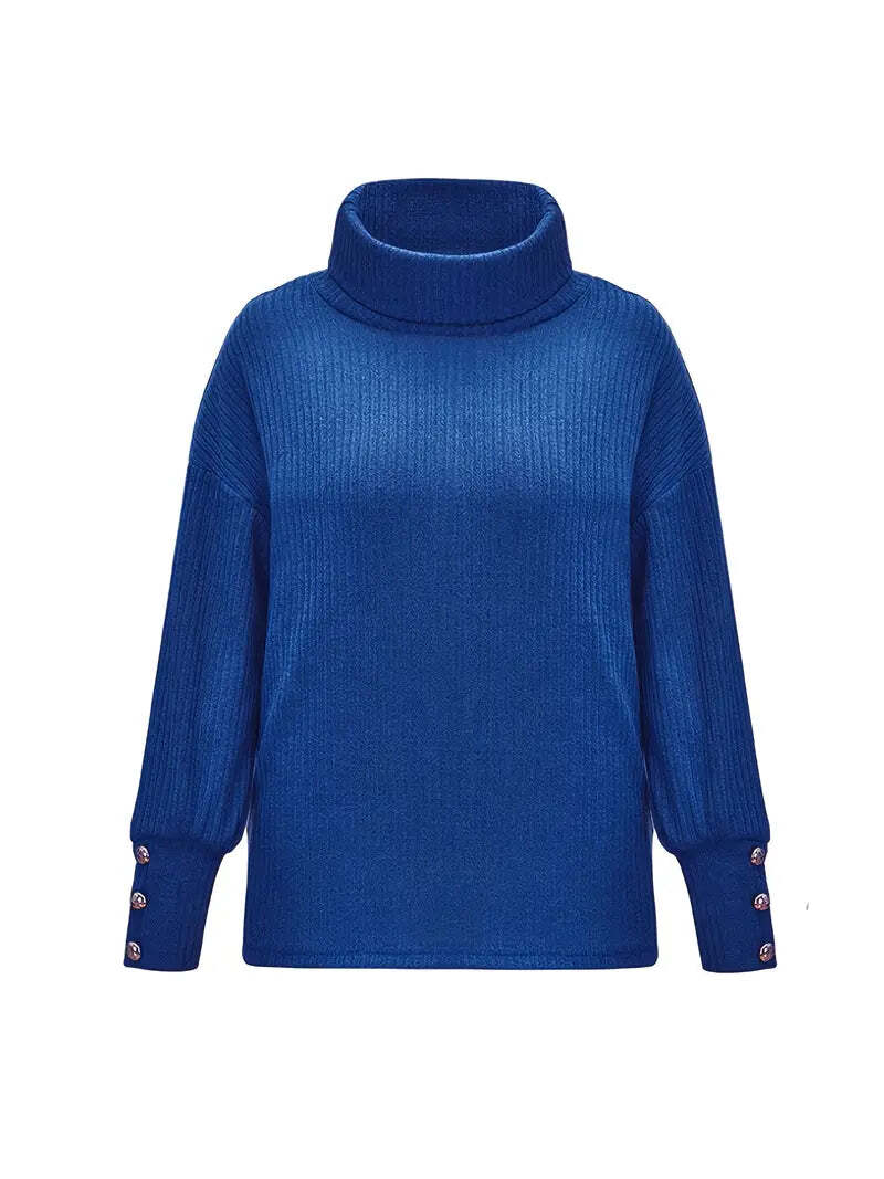 Casual Black Cotton Turtleneck Sweater for Women | Great for Casual Days