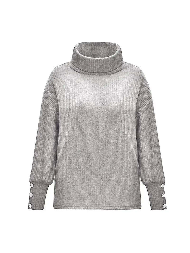 Casual Black Cotton Turtleneck Sweater for Women | Great for Casual Days