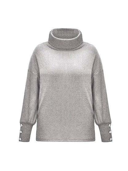 Casual Black Cotton Turtleneck Sweater for Women | Great for Casual Days