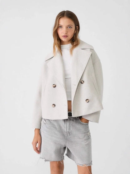 Elegant Cropped Wool Jacket for Women | Luxurious Autumn & Winter Outerwear
