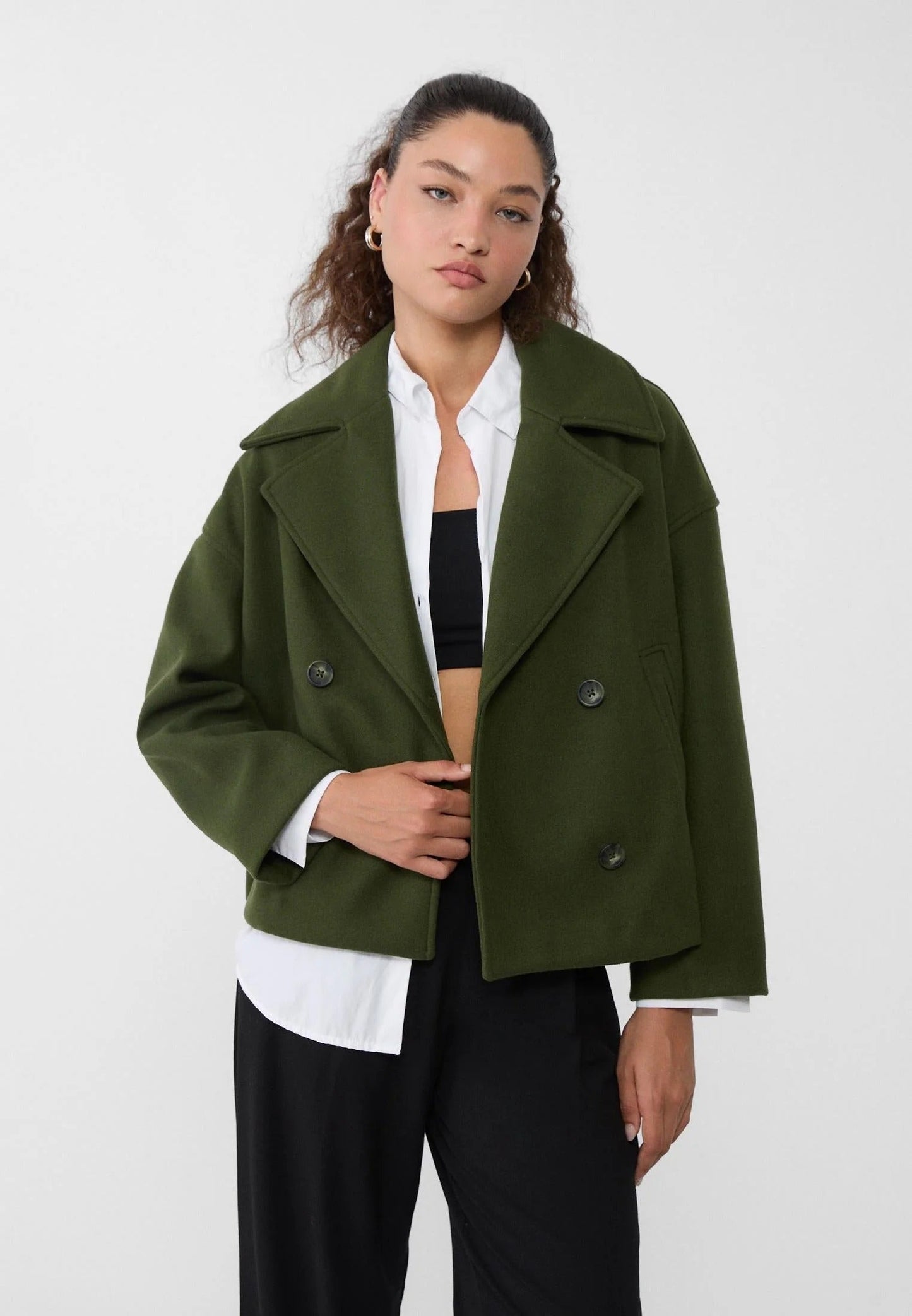 Elegant Cropped Wool Jacket for Women | Luxurious Autumn & Winter Outerwear