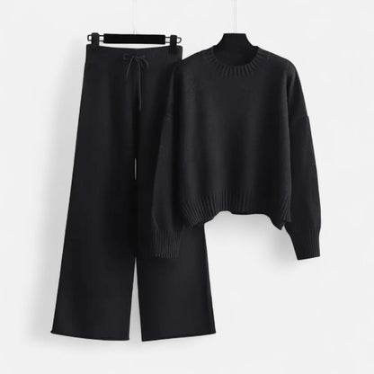 Women’s Knit Set – Sweater & Wide-Leg Elegance