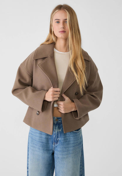 Elegant Cropped Wool Jacket for Women | Luxurious Autumn & Winter Outerwear