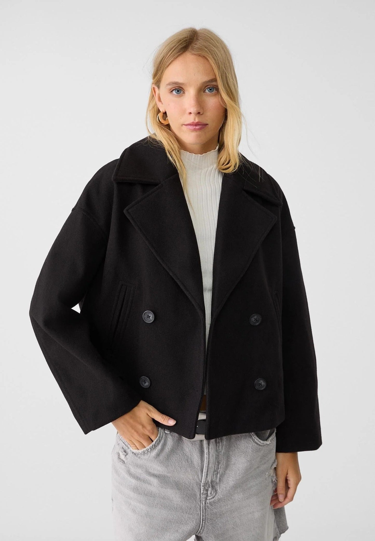 Elegant Cropped Wool Jacket for Women | Luxurious Autumn & Winter Outerwear