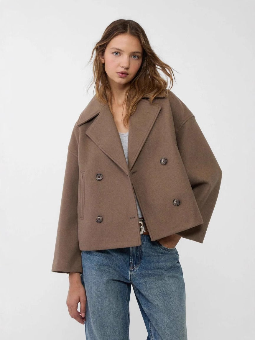 Elegant Cropped Wool Jacket for Women | Luxurious Autumn & Winter Outerwear
