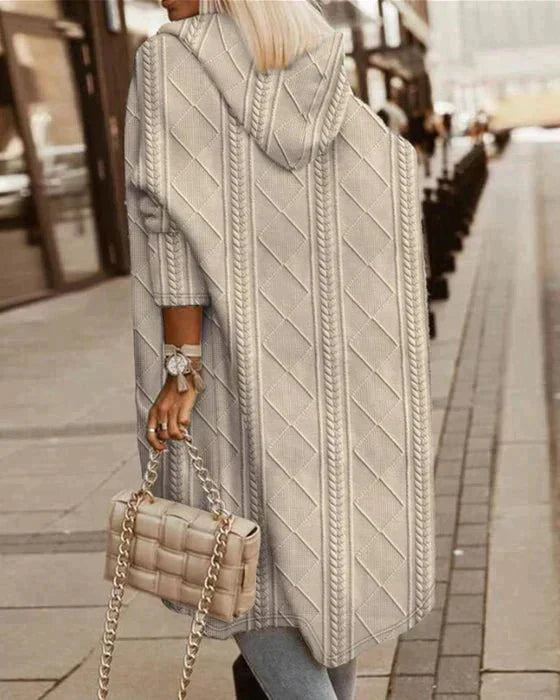 Johani Extended Length Hooded Cardigan – Cozy and Stylish Knitwear