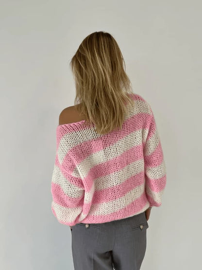 Elegant Striped Women’s Sweater | Cozy Fall & Winter Knitwear