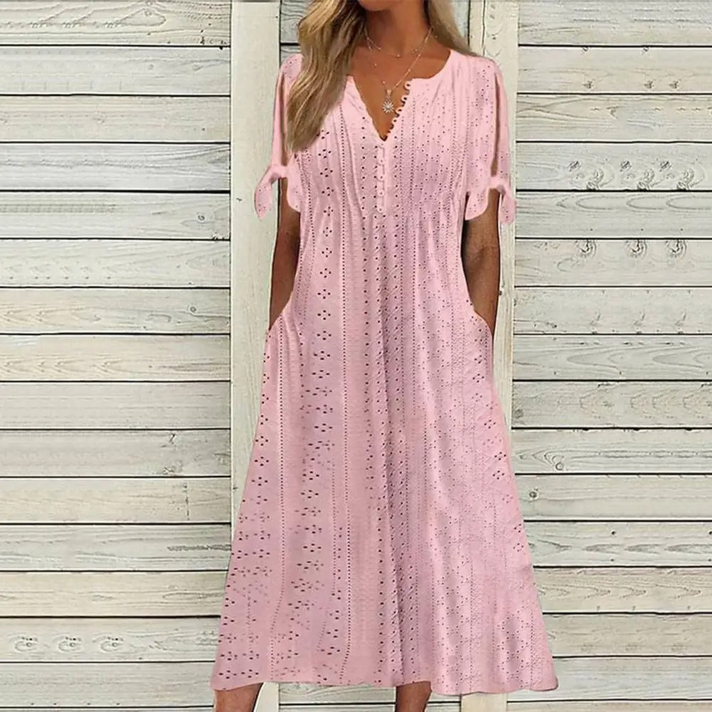 Women's  - Midi Dress - Leisure - Material - Ideal for Summer