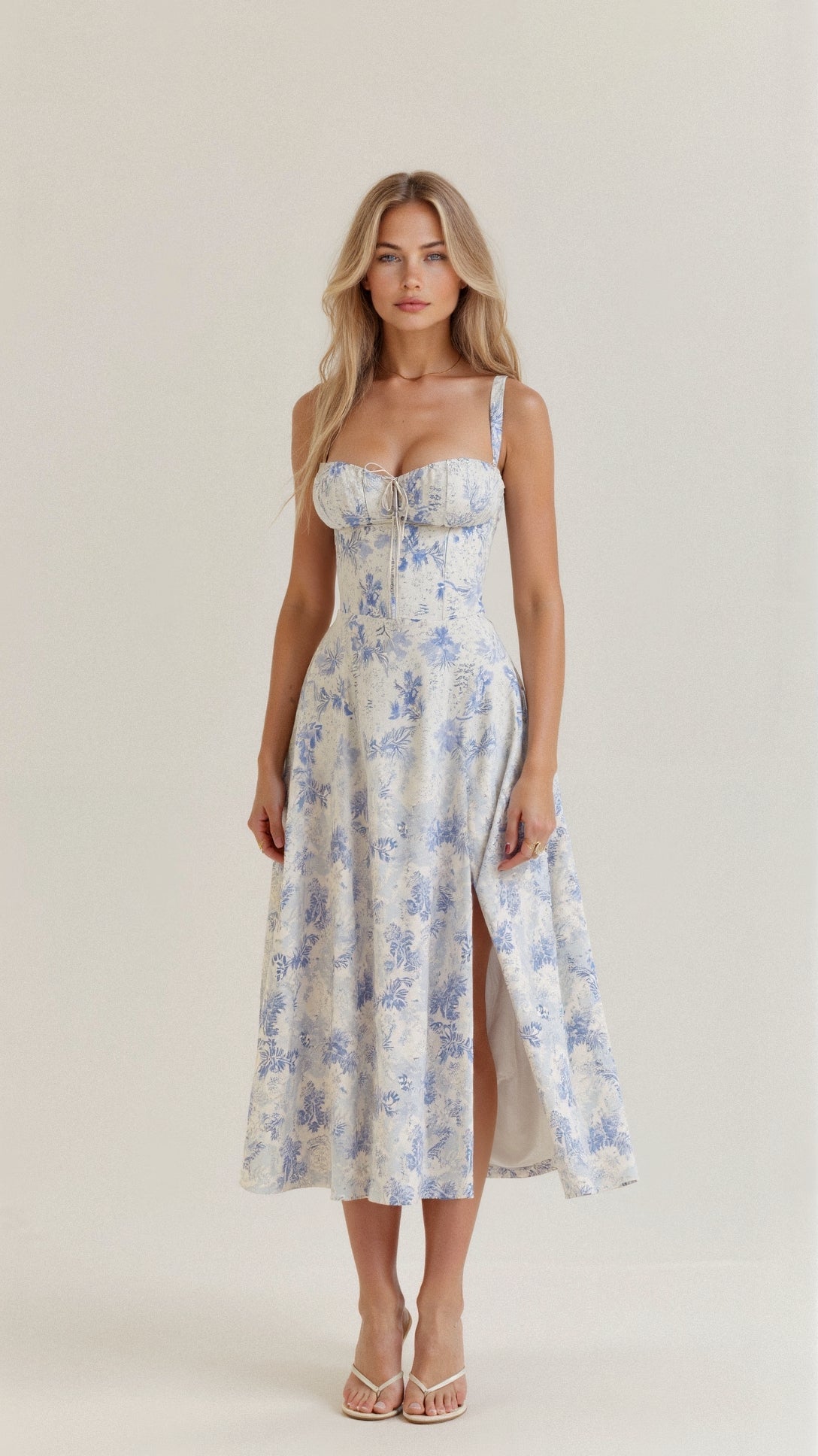Women's Summer Dress Cotton with Sweetheart Neckline 7