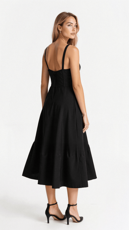 Women's Summer Dress Cotton with Sweetheart Neckline 4