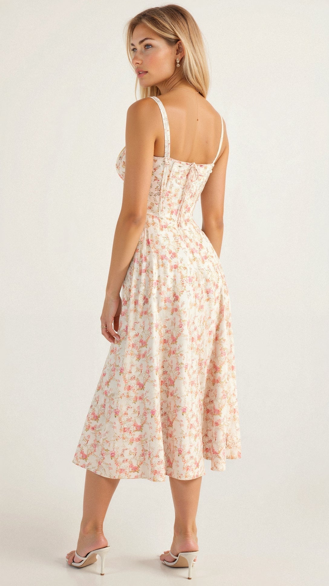 Women's Summer Dress Cotton with Sweetheart Neckline 6