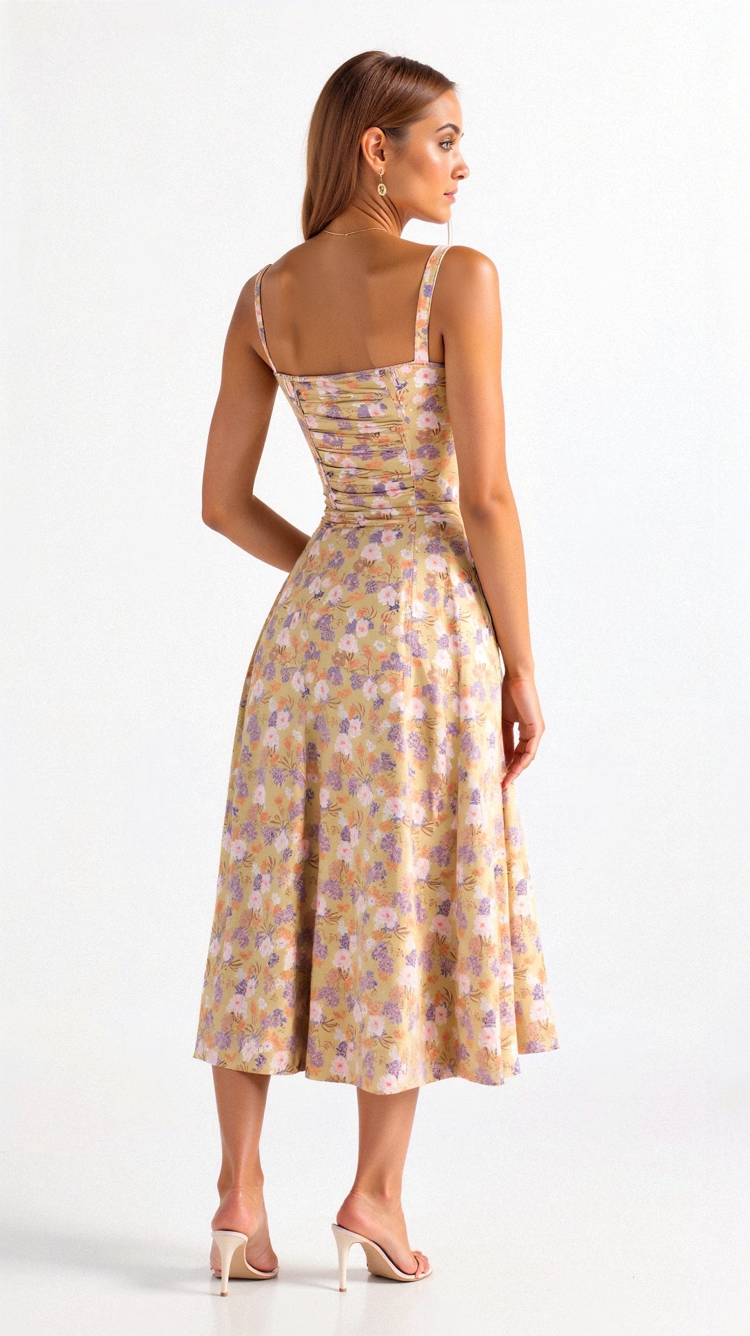 Women's Summer Dress Cotton with Sweetheart Neckline 2
