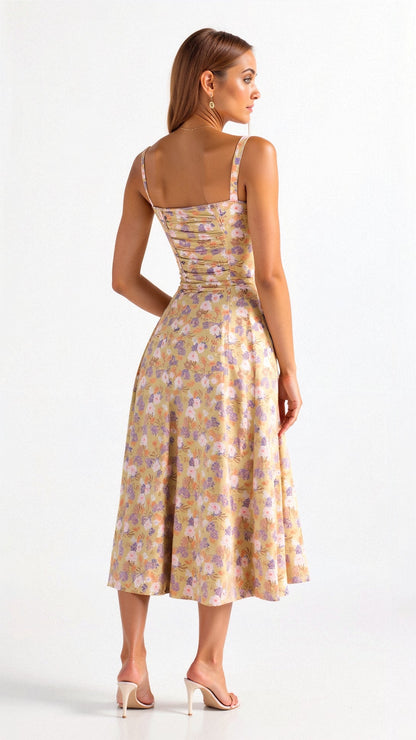 Women's Summer Dress Cotton with Sweetheart Neckline 2