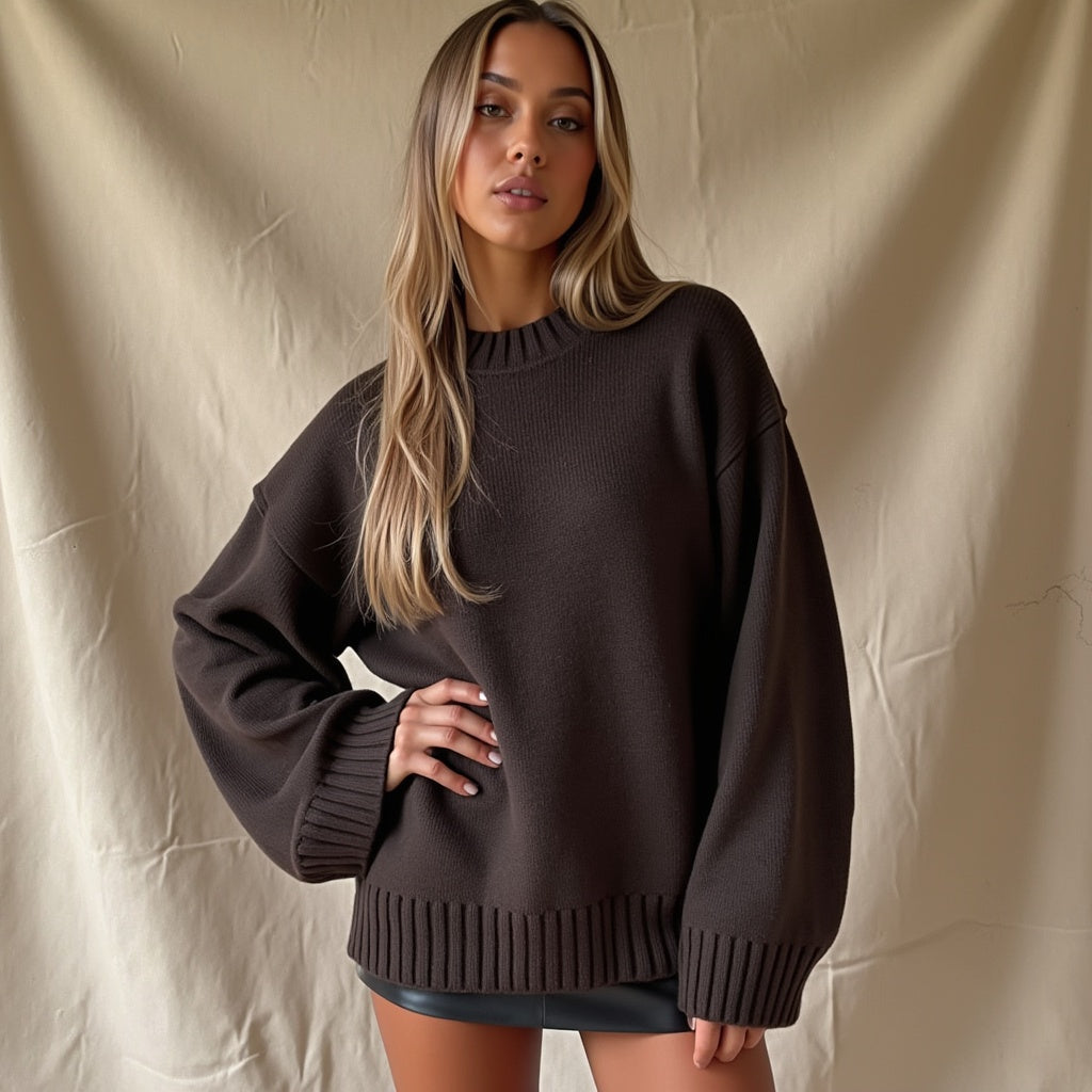 Relaxed Cotton Knit Sweater – Soft, Breathable & Made for Casual Comfort