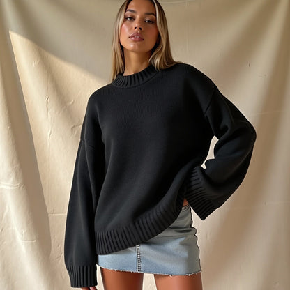 Relaxed Cotton Knit Sweater – Soft, Breathable & Made for Casual Comfort