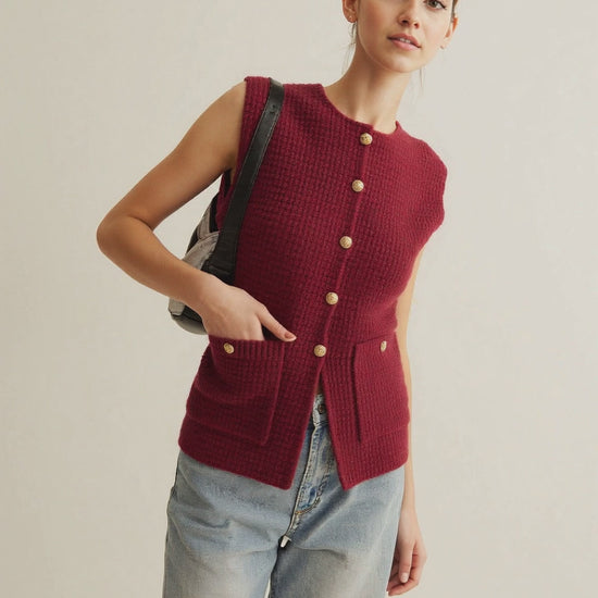 Damenpullover – Gemütlicher Baumwollpullover mit Knopfleiste, Warm und Modisch-3