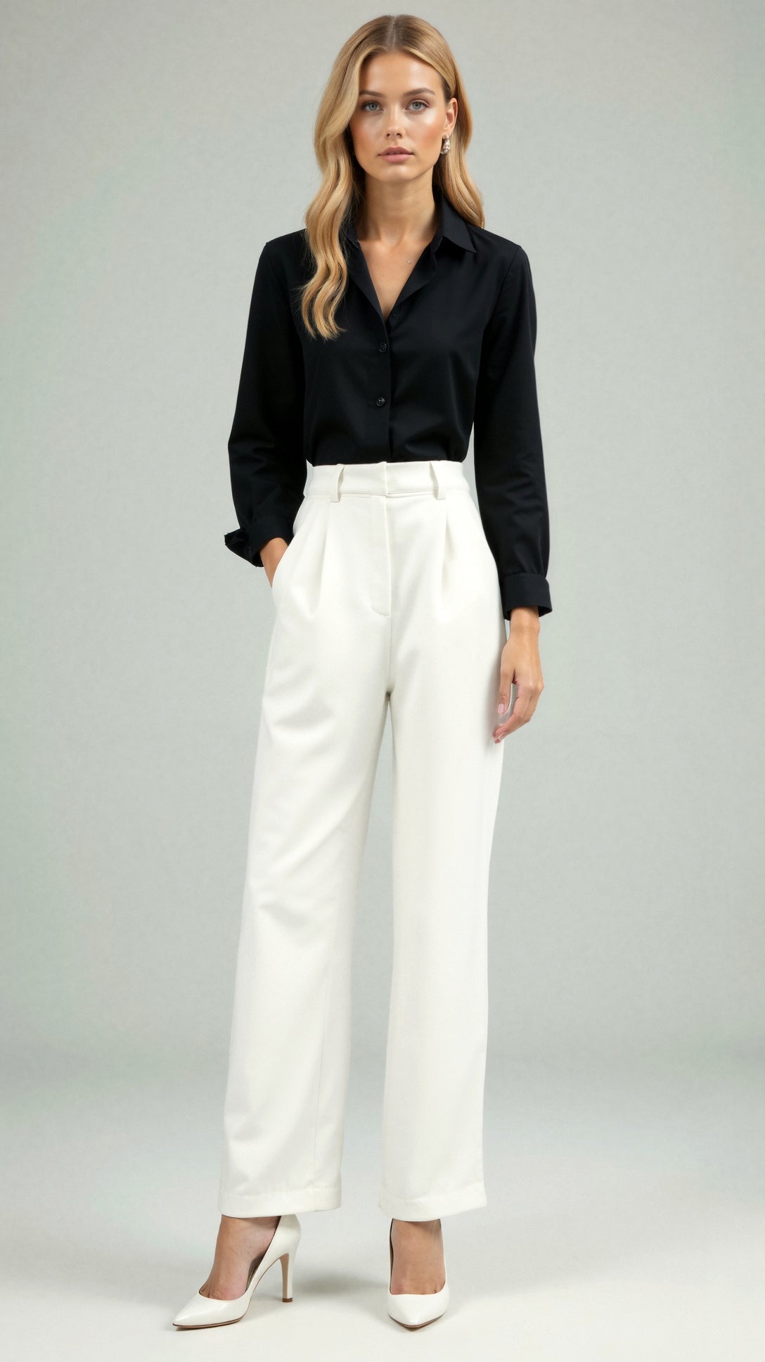 Claire High-Waisted Trousers – Straight-Leg Elegance for Everyday & Office Wear