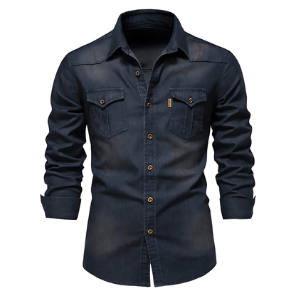 Jake Harding Denim Shirt – Classic Fit, Timeless Wash & Everyday Edge
