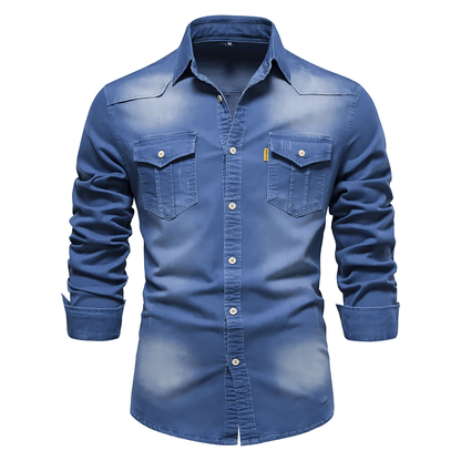 Jake Harding Denim Shirt – Classic Fit, Timeless Wash & Everyday Edge