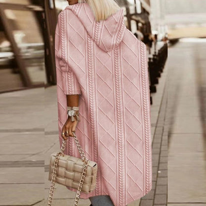 Johani Extended Length Hooded Cardigan – Cozy and Stylish Knitwear