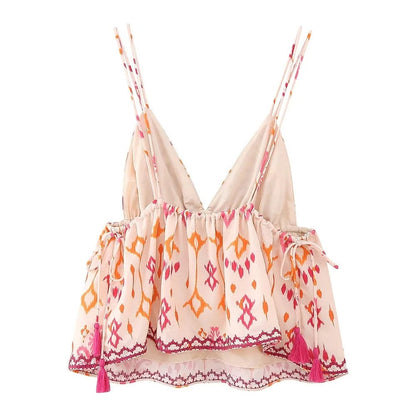 Women's Blouse Cotton Floral V-Neck Summer Tops for Women 6